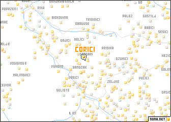 map of Ćorići