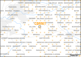 map of Cornet