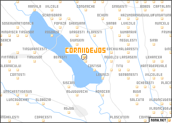 map of Cornii de Jos