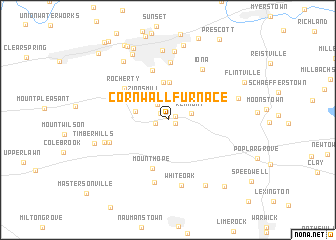 map of Cornwall Furnace