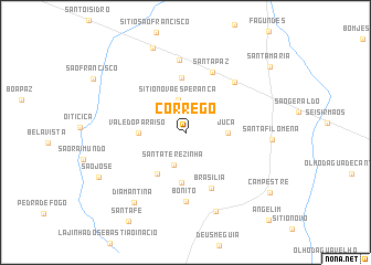 map of Córrego