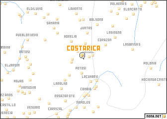 map of Costarica