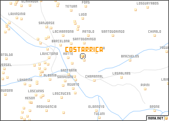 map of Costarrica