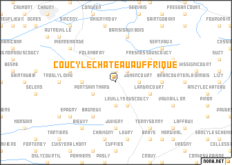 map of Coucy-le-Château-Auffrique