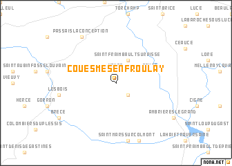 map of Couesmes-en-Froulay