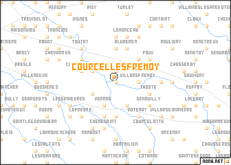 map of Courcelles-Frémoy