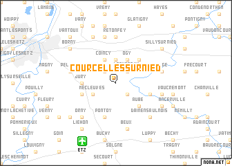 map of Courcelles-sur-Nied