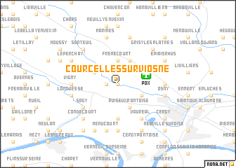 map of Courcelles-sur-Viosne