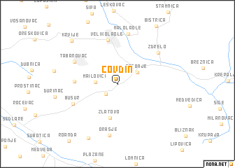 map of Ćovdin