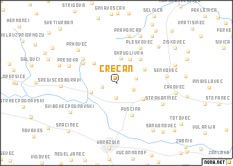 map of Črečan