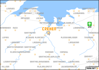map of Créhen