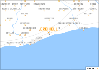 map of Creixell