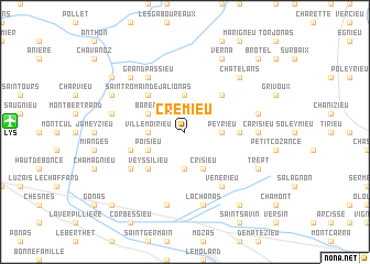 map of Crémieu