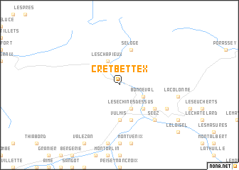 map of Crêt Bettex