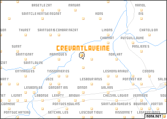 map of Crevant-Laveine