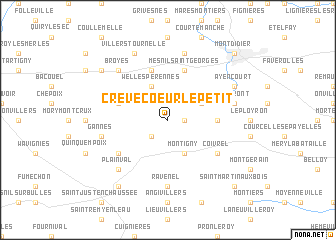 map of Crèvecoeur-le-Petit