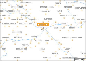 map of Črneče