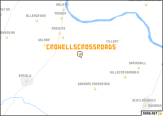 map of Crowells Crossroads