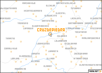 map of Cruz de Piedra