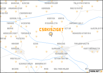 map of Csákisziget