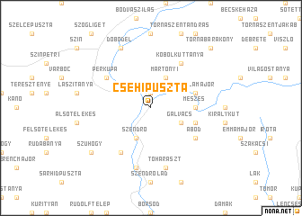 map of Csehipuszta