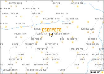 map of Csenyéte