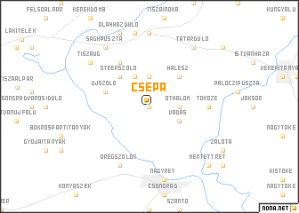 map of Csépa