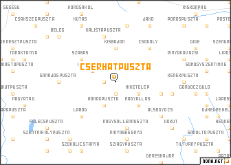 map of Cserhátpuszta