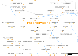 map of Csermányihegy