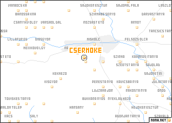 map of Csermőke