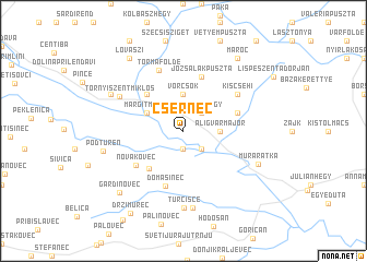 map of Csernec