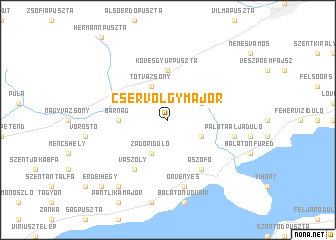 map of Cservölgymajor