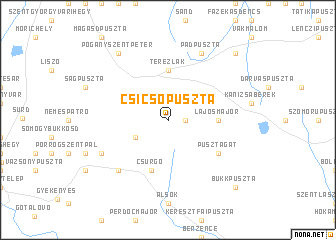 map of Csicsópuszta