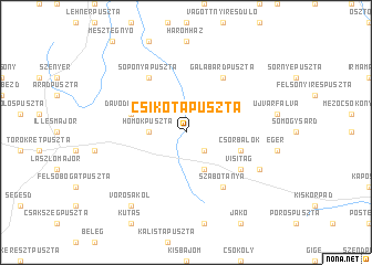 map of Csikotapuszta