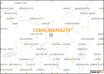 map of Csokoládépuszta