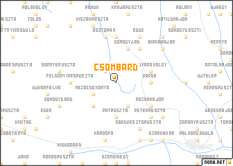 map of Csombárd