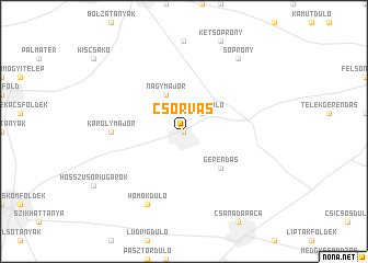 map of Csorvás