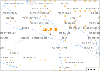 map of Csővár