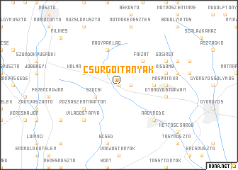 map of Csurgóitanyák