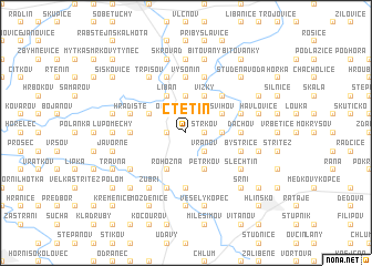 map of Ctětín