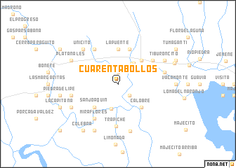 map of Cuarenta Bollos