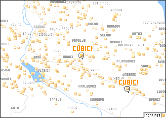 map of Ćubići