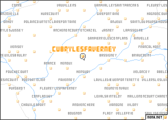 map of Cubry-lès-Faverney