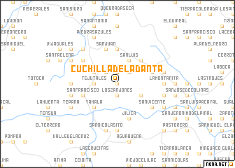 map of Cuchilla de la Danta