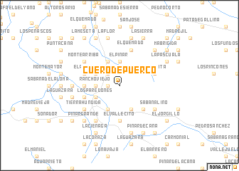 map of Cuero de Puerco