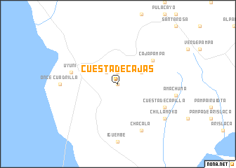 map of Cuesta de Cajas