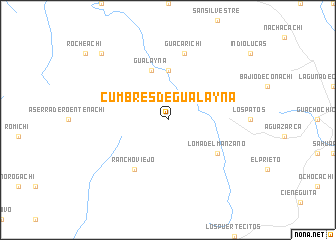 map of Cumbres de Gualayna