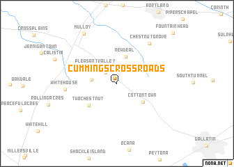 map of Cummings Crossroads