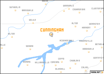 map of Cunningham