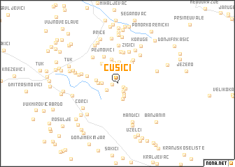 map of Ćušići